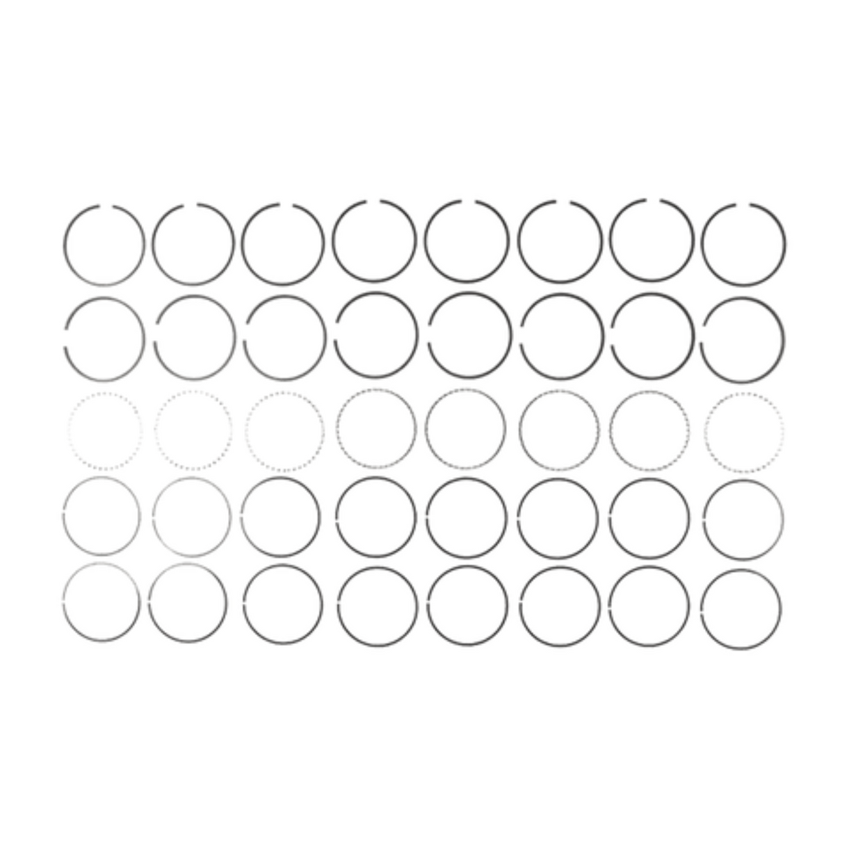 2003-2007 Powerstroke 6.0L Mahle Pistons Rings - Standard (41940)