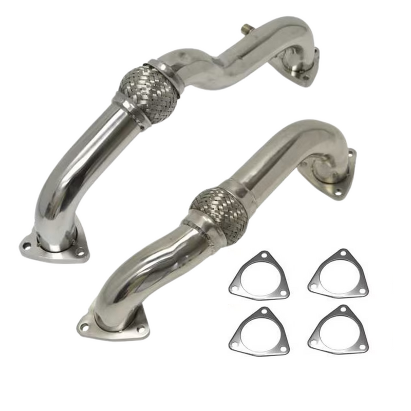 2008-2010 Powerstroke 6.4L Up-Pipes w/ Gaskets & O2/EBP Sensor Bungs Race (622001)