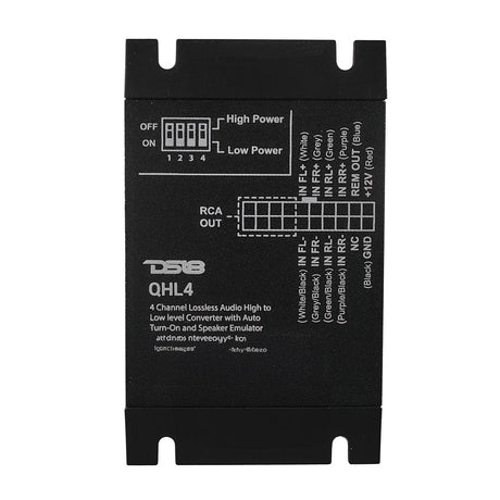 4-Channel Lossless Audio Line Output Converter with Auto Turn-On And Speaker Emulator