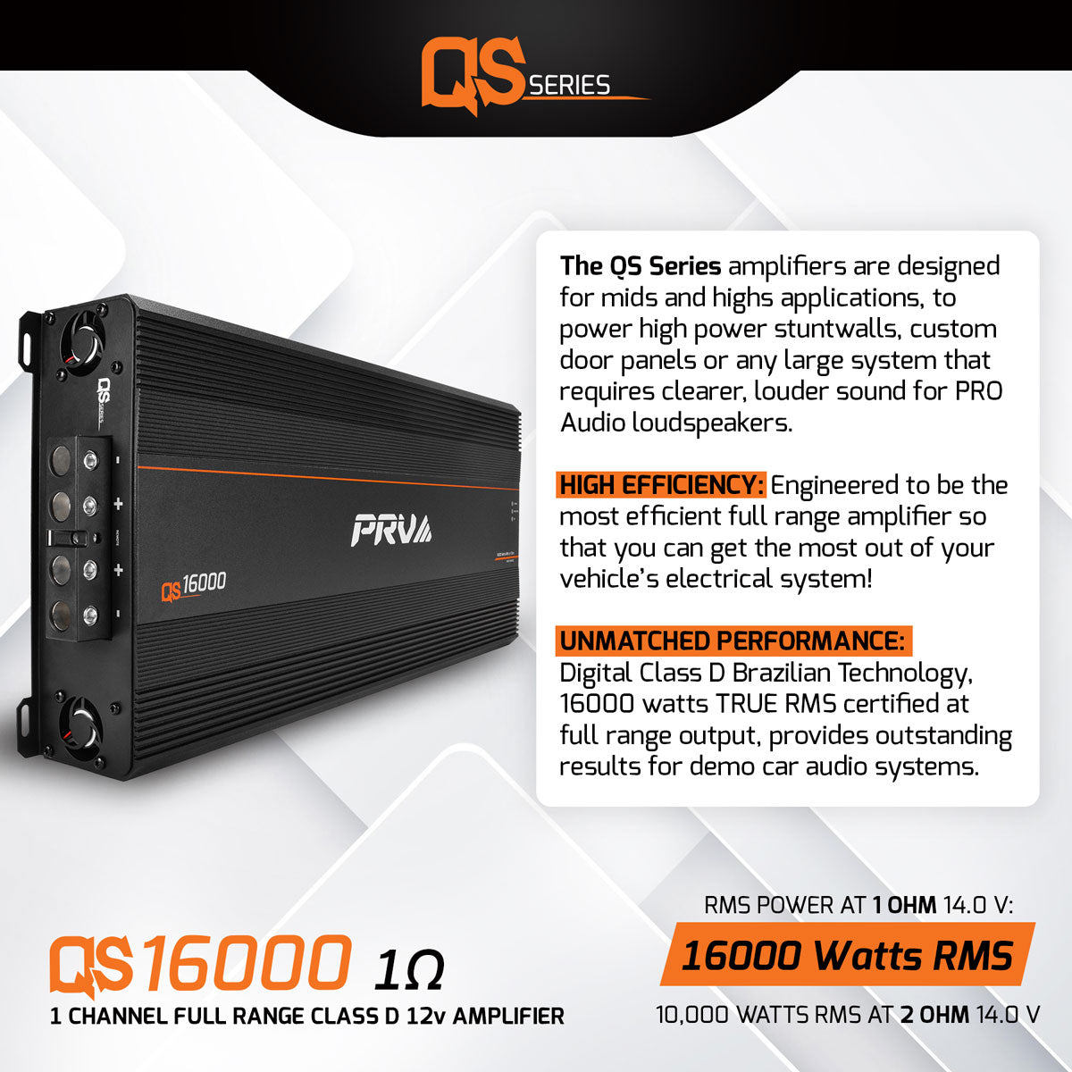 PRV QS16000 1 Ohm Amplifier PRV Audio