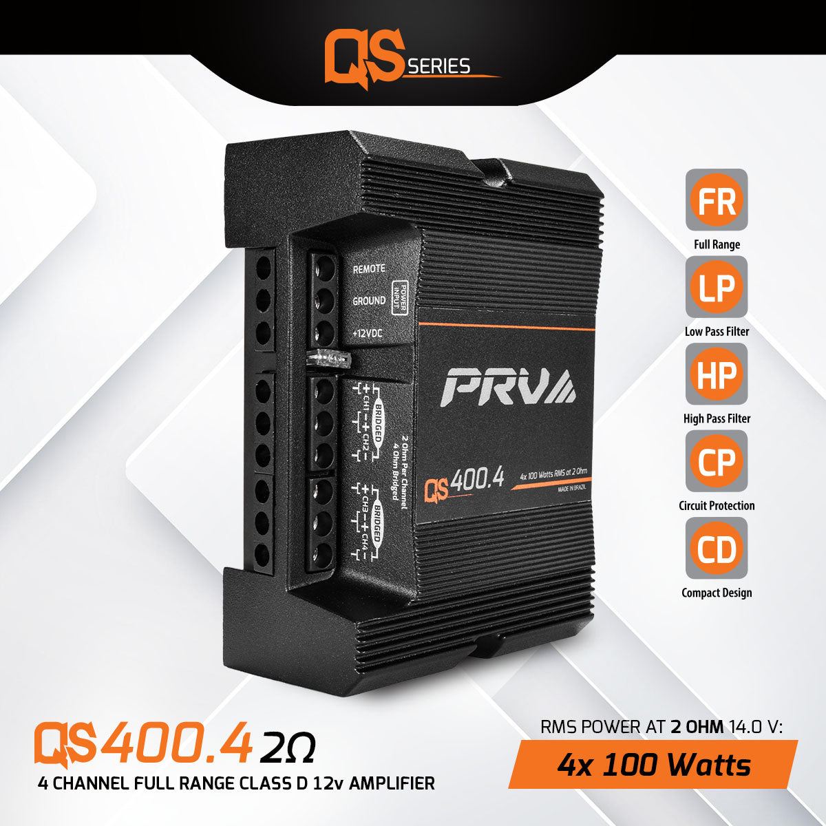 PRV Audio QS400.4 | 4-Channel Full Range Amplifier 2-Ohm PRV Audio
