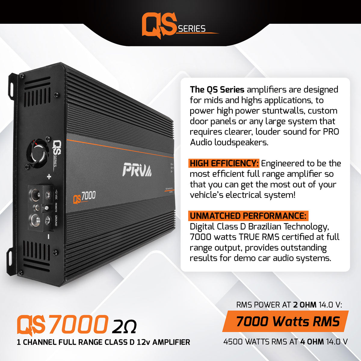 PRV QS7000 2 Ohm Amplifier PRV Audio