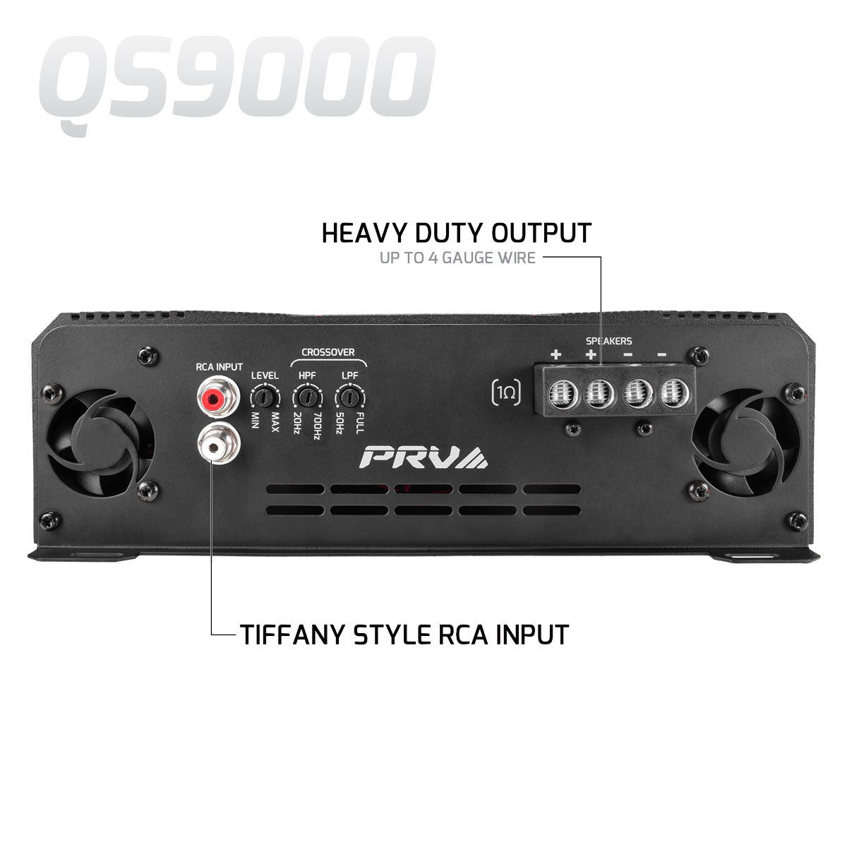 PRV Audio QS9000 1-Channel Full Range Car Amplifier 1 Ohm