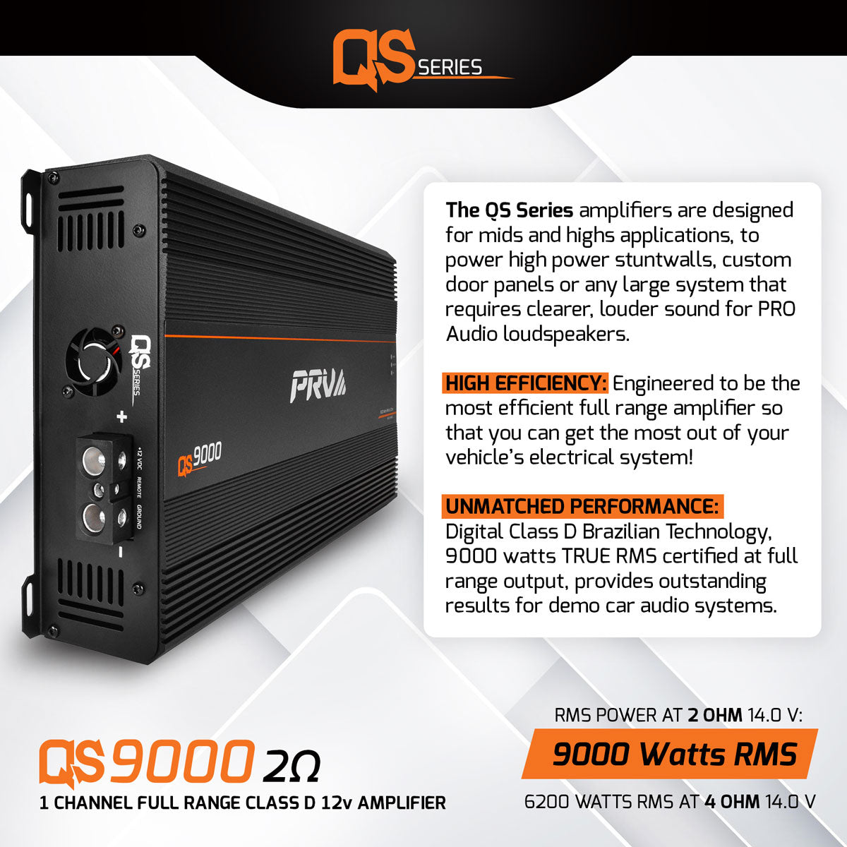 PRV QS9000 2 Ohm Amplifier PRV Audio