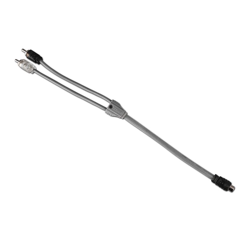 Level 2 RCA 100% Copper OFC Y Connector 1 FEMALE to 2 MALE - SILVER