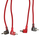 100% OFC Ultra Flex 2-Channel RCA with 90 Degree Ends, Dual Twist Wire, Red Braided Jacket - 20 ft