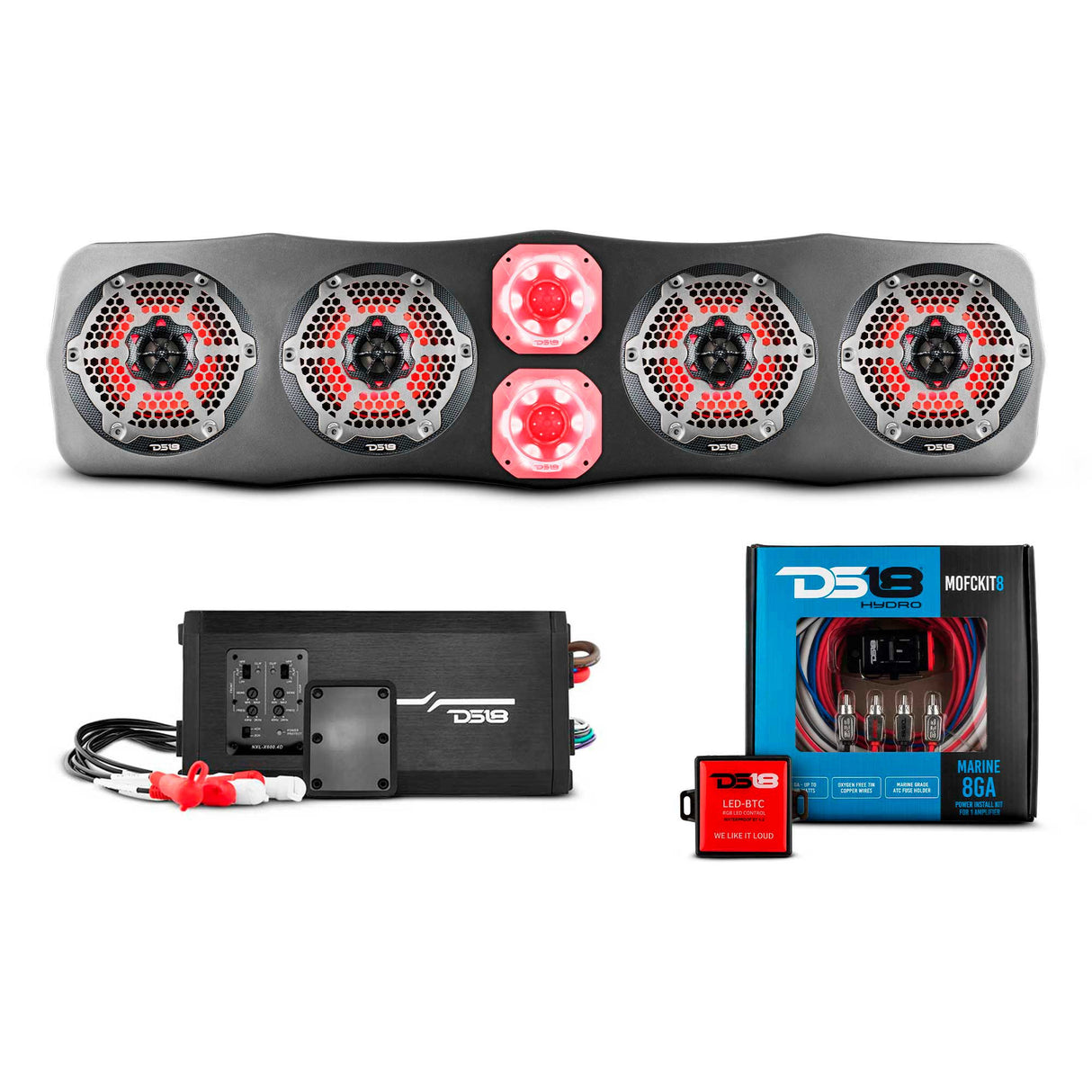Polaris RZR/RZR PRO Soundbar With Amplifier and Installation Kit - Loaded with 4x 6.5" Marine Speakers & 2x 4" Super Bullet Tweeters
