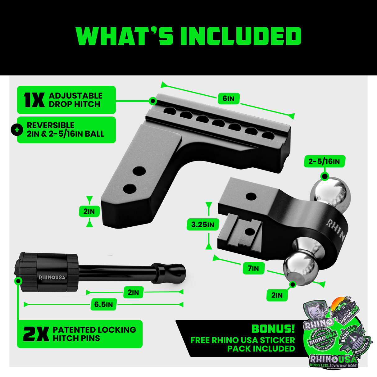 Adjustable Drop Hitch (2" Receivers)