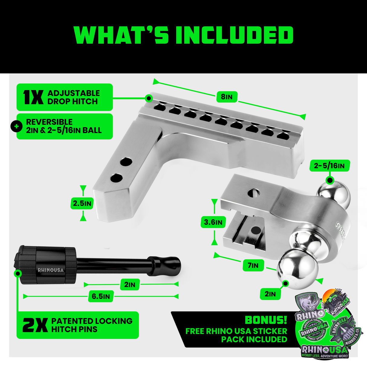 Adjustable Drop Hitch (2.5" Receivers)