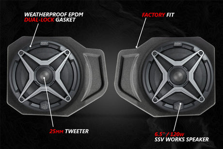 2018-2024 Polaris Ranger XP1000 A-Spec SSV Works 3-Speaker Audio System w/JVC