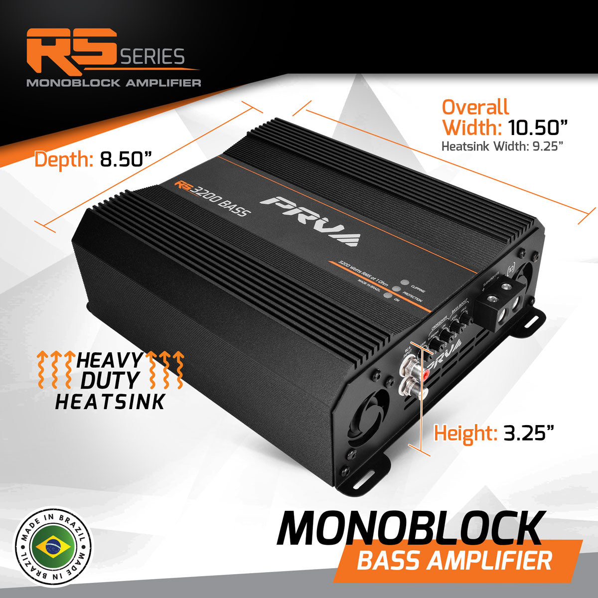 RS3200 BASS 1 Ohm - 1 Channel Monoblock Amplifier PRV