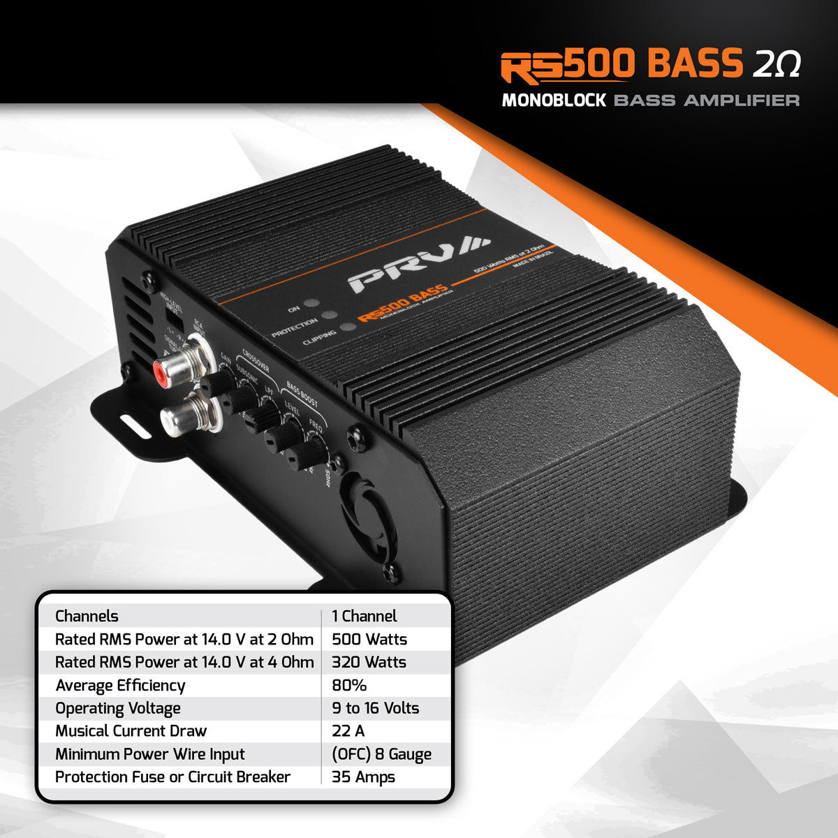 PRV RS500 BASS 2 Ohm Amplifier PRV Audio