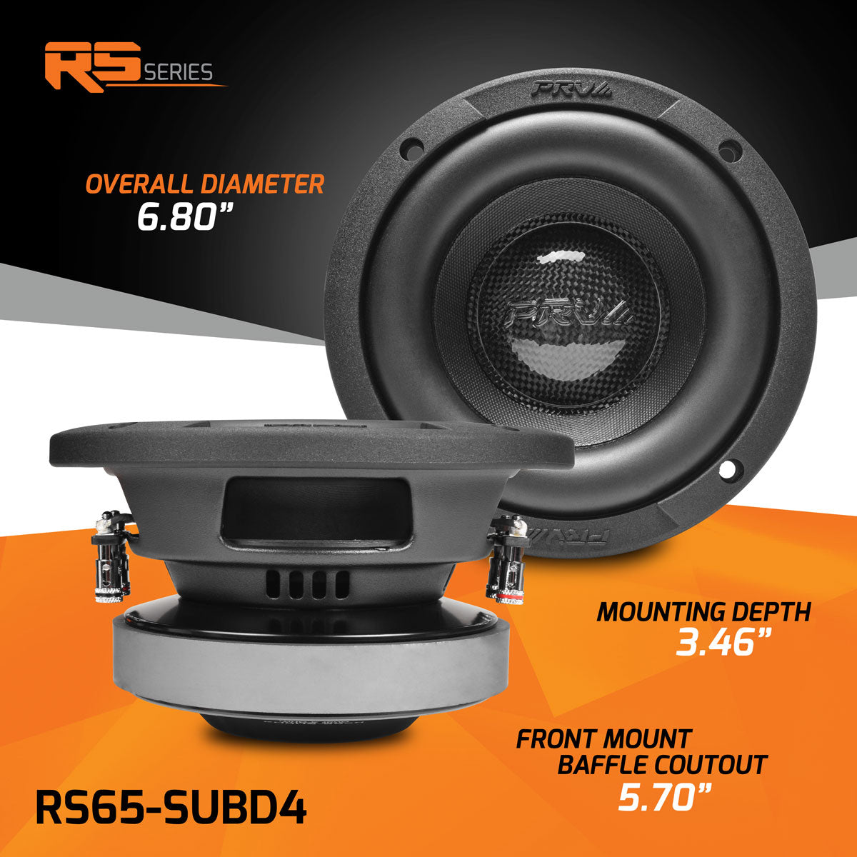 PRV Audio RS65-SUBD4 6.5" Car Subwoofer 300 Watts RMS