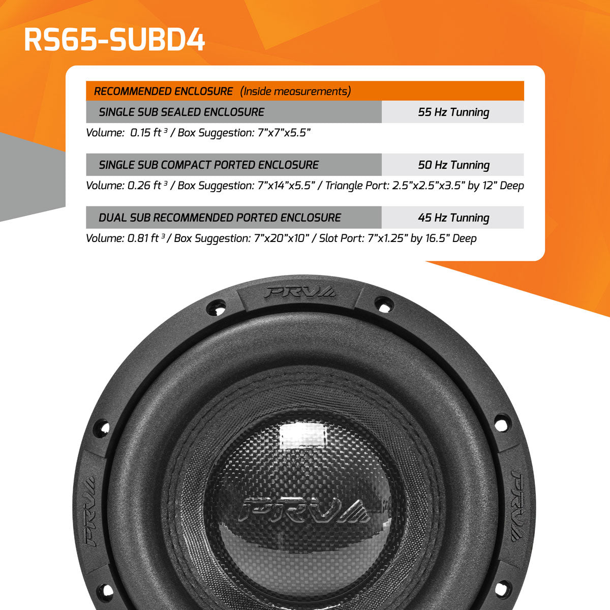 PRV RS65-SUBD4 Subwoofer PRV Audio