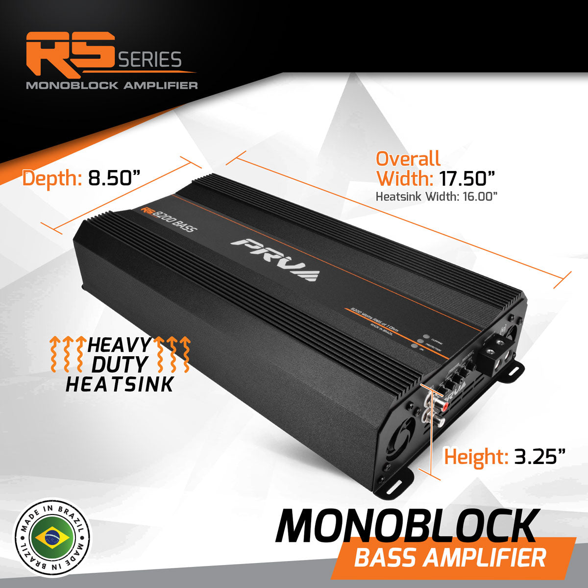 RS8200 BASS 1 Ohm | 1 Channel Monoblock Amplifier PRV