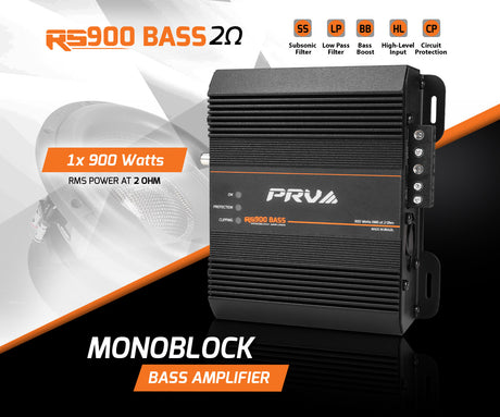PRV Audio RS900 BASS 2 Ohm Monoblock Subwoofer Amplifier