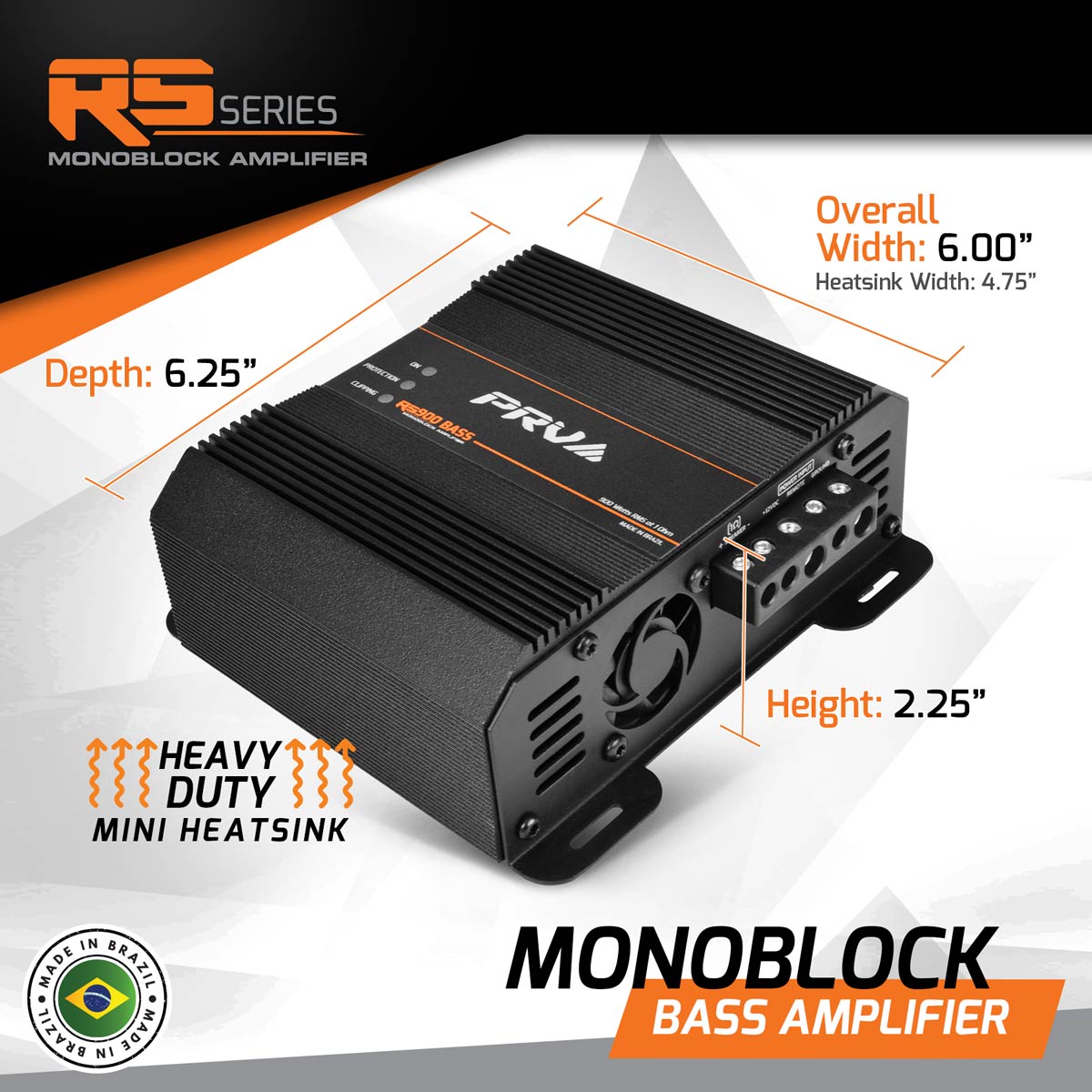 RS900 BASS 1 Ohm - 1 Channel Monoblock Amplifier PRV