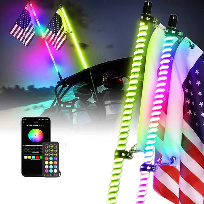 COLORTRAIL 2' LED RGBW LED Whip Lights (Pair) | RSCW2DKIT Stinger
