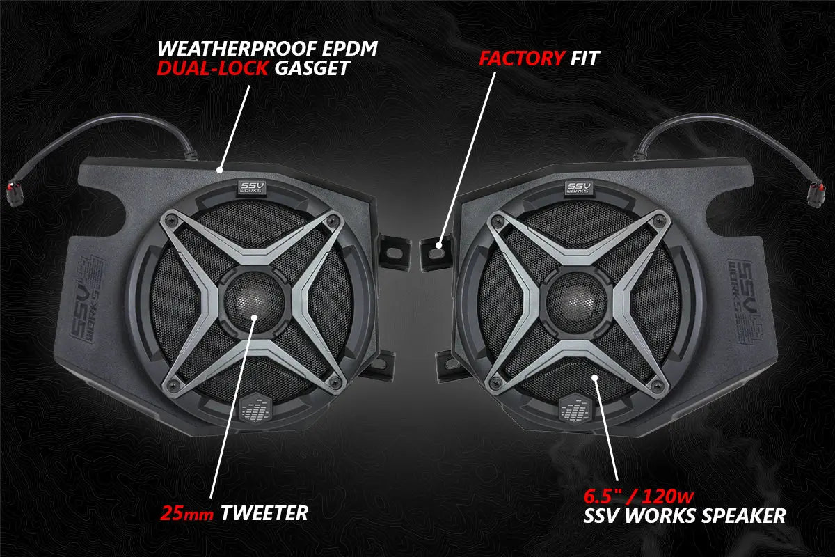 2014-2023 Polaris RZR A-Spec SSV 5-Speaker Plug-&-Play System for Ride Command SSV Works