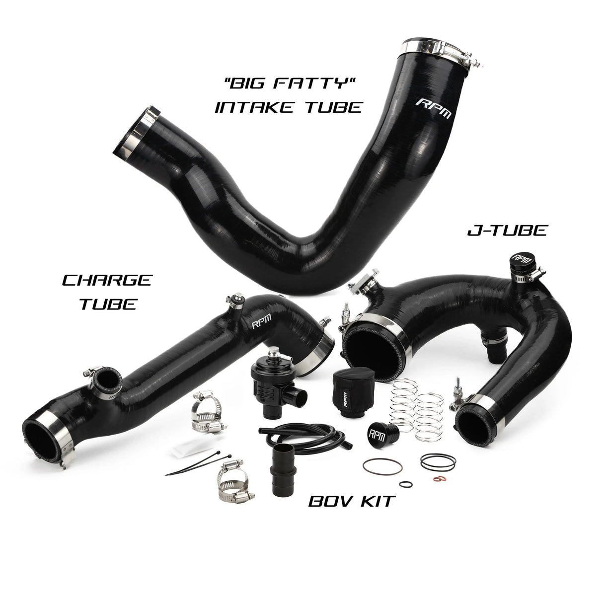 RPM Polaris RZR Turbo R & PRO XP/S Turbo Silicone Intake J-Tube, Charge Tube W/ BOV, & Intake Tube KIT