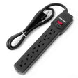RadioShack 6-Outlet Power Strip 6100815 Black 3' Cord TekShack