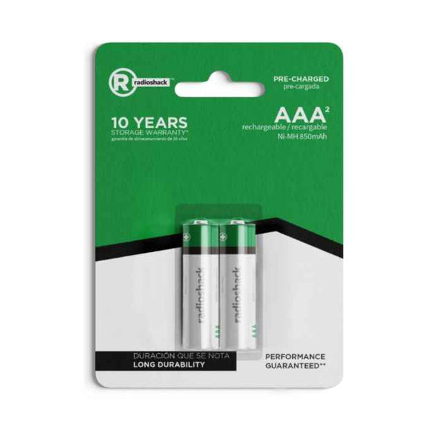 RadioShack AAA Rechargeable Batteries 2-Pack - NiMH Compact TekShack