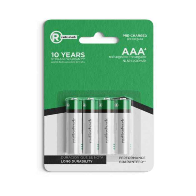 RadioShack AAA Rechargeable Batteries - NiMH 4-Pack Compact TekShack