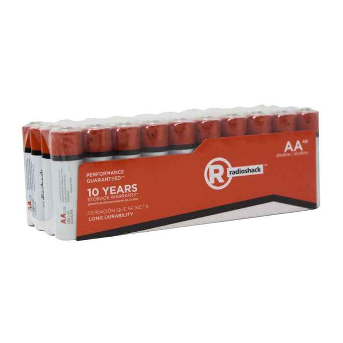 RadioShack AA Alkaline Batteries 40-Pack - Bulk Value TekShack