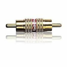 Radio Shack Coupler RCA (Phono) Male to RCA (Phono) Male Gold and Red TekShack