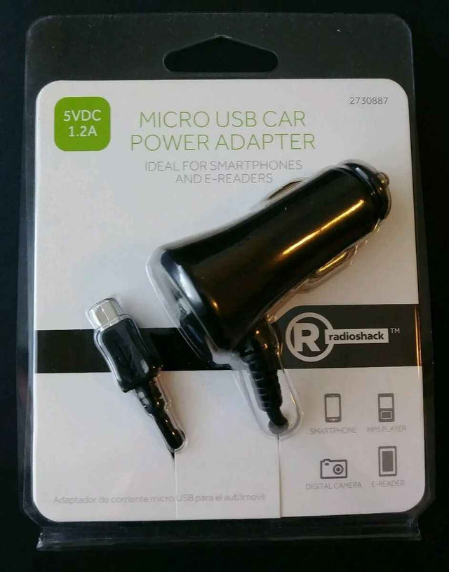 RadioShack 5VDC, 1.2A Micro USB Car Power Adapter TekShack