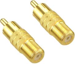 F-Type Female to RCA Male Coaxial Cable Audio Adapter Gold Plated Connector, Pack of 2 TekShack