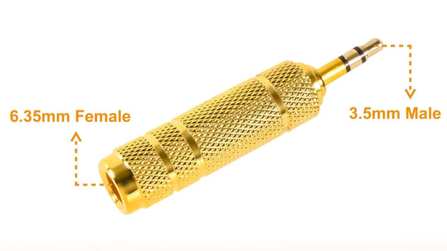 Gold Plated 3.5mm Male to 6.35mm Female Stereo Audio Adapter TekShack