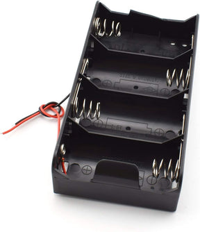 D Battery Holder, Holds 4 Batteries (Side by Side) TekShack