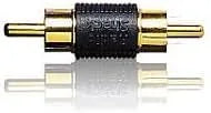 Radio Shack Coupler RCA (Phono) Male to RCA (Phono) Male Gold and Black TekShack