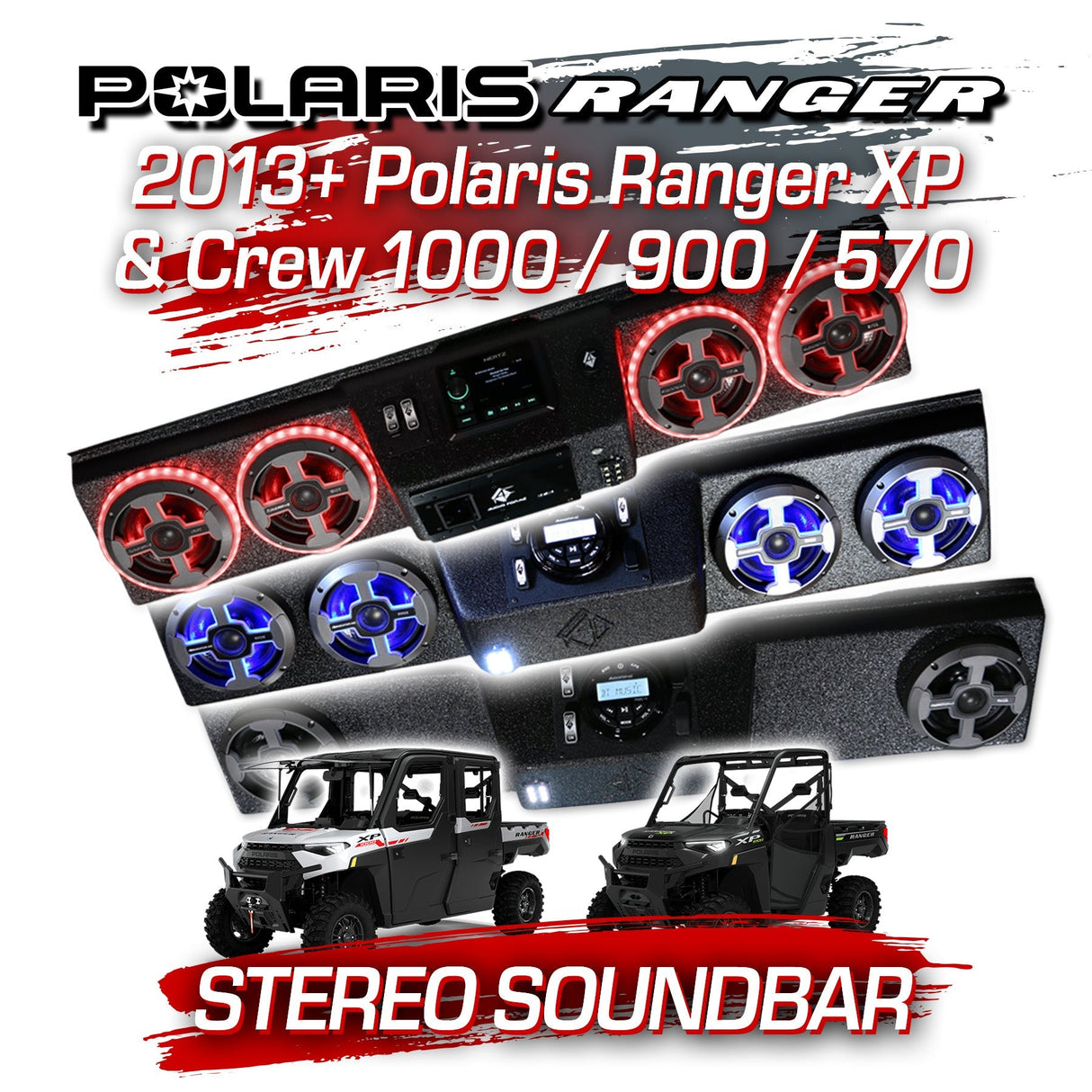 2013+ Polaris Ranger XP & Crew 1000 / 900 / 570 Stereo Soundbar Polaris