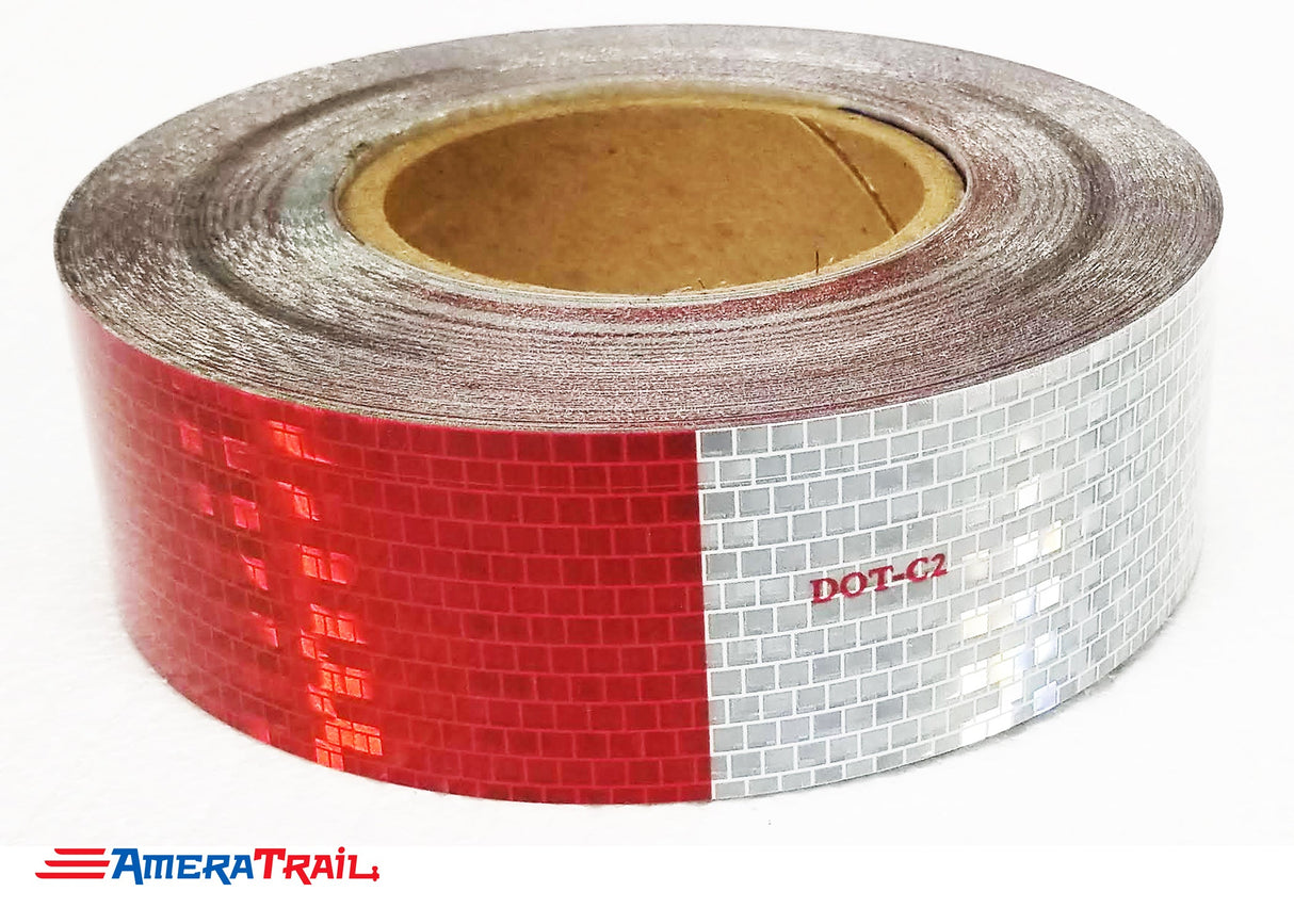 Reflective Tape DOT-C2 Ultra Bright Red & White, sold by the Foot - Cut to Desired Length