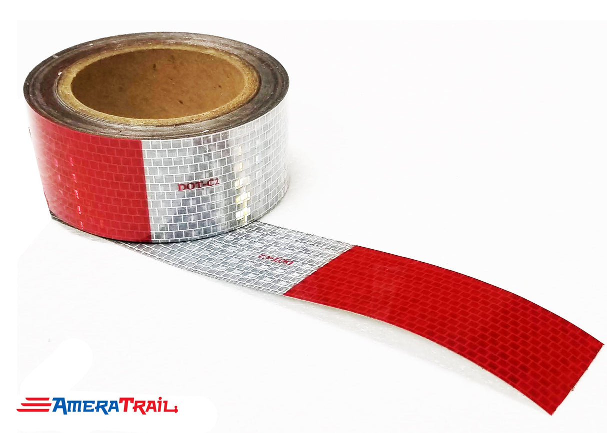 Reflective Tape DOT-C2 Ultra Bright Red & White, sold by the Foot - Cut to Desired Length