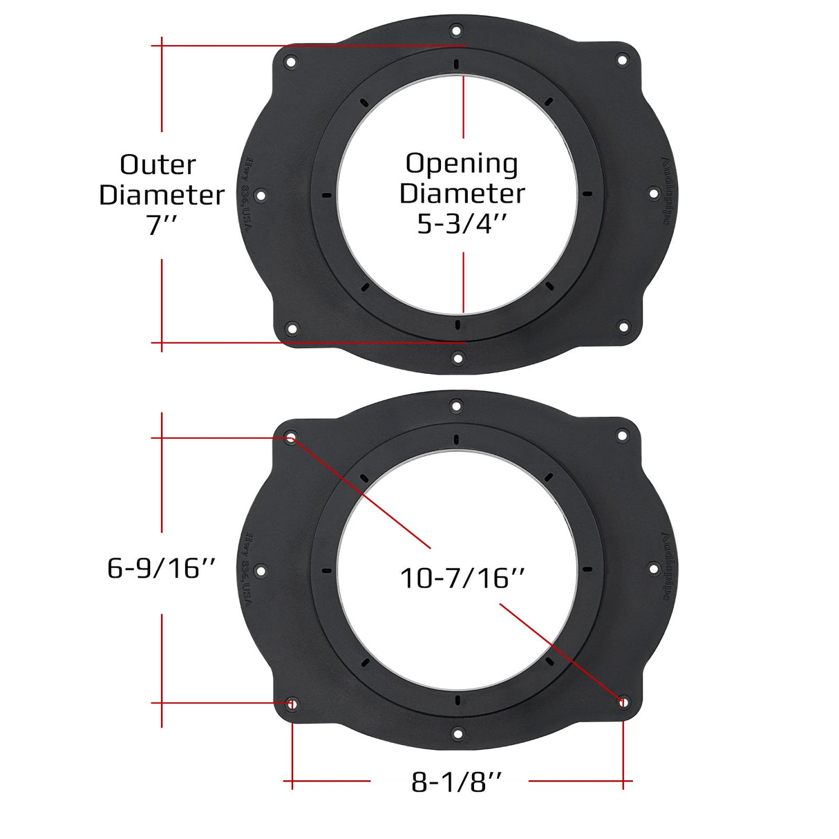 6" Toyota Multi Model Factory Opening to Aftermarket Speakers Adapter Kit (RING-PVC-A69-6), Sold in pairs Audiopipe