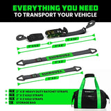 2" x 8' Vehicle Snap Hook Tie-Down Kit by Rhino USA