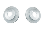 New Performance RearvRotors (Pair) Dimple Drilled, Slotted and Zinc Plated.