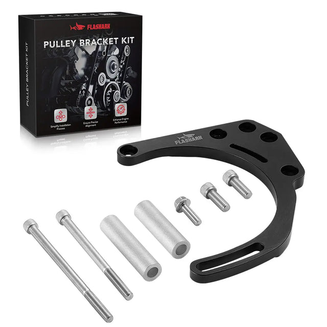 SBC Low Mount Adjustable Alternator Bracket for SBC 305, 327, 350 5.0L 5.7L V8 with Long Water Pump (V-Belt) Flashark