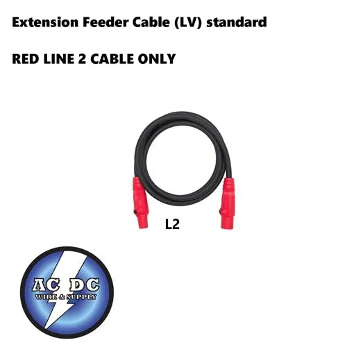 Extension Feeder Stage and lighting Cable 5 ft 2G RED L2 (LV) standard 190A AC/DC WIRE AND SUPPLY