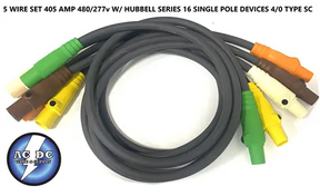 CAMLOCK - 15 FT 5 WIRE SET 400 AMP 480 VOLT M/F SERIES 16 HUB 4/0 600V AC/DC WIRE AND SUPPLY