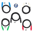 4/0 Feeder STAGE AND LIGHTING Cable. 5-5' 4/0 wire STANDARD 405 W/CAM LOCK M/F AC/DC WIRE AND SUPPLY