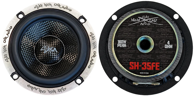 Sky High Car Audio SH-35FE | 3.5" Midrange Speaker w/ Carbon Fiber Cone (Pair) Sky High Car Audio