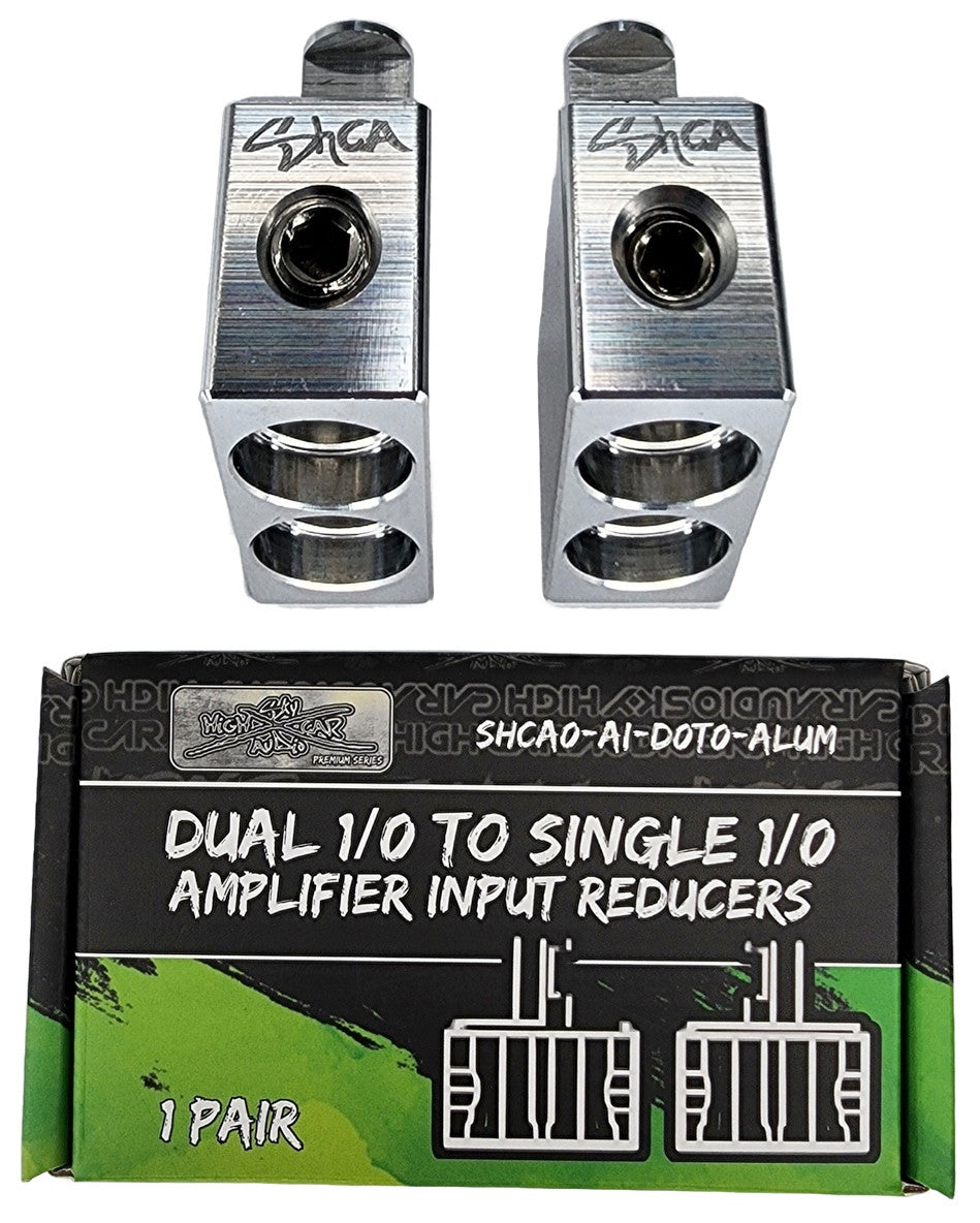 Sky High Car Audio Dual 1/0 AWG to Single 1/0 Amp Input Reducers (Pair) Sky High Car Audio