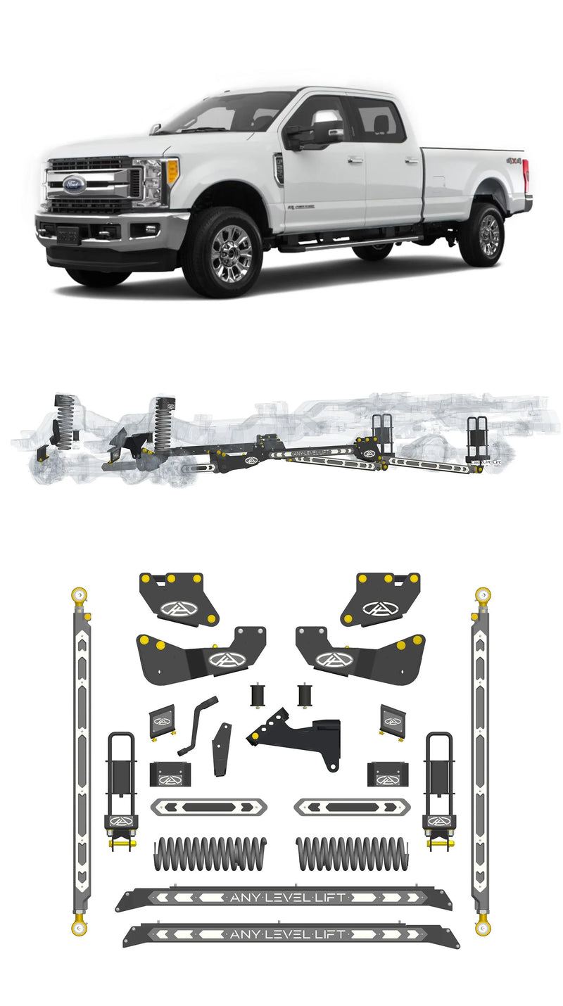 Any Level 4.5" Static Lift - Base System: F-250/F-350, Single Rear Wheel (2017-2019) Any Level Lift