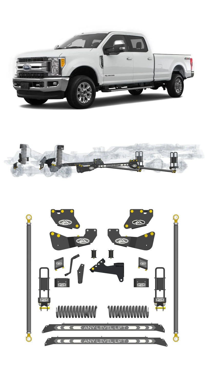 Any Level 4.5" Static Lift - Base System: F-250/F-350, Single Rear Wheel (2017-2019) Any Level Lift