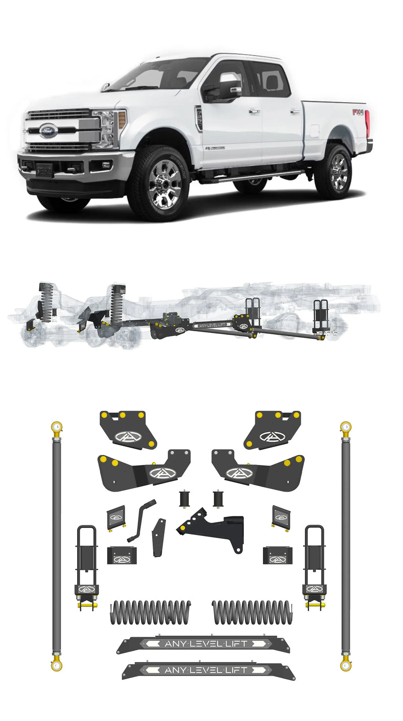 Any Level 4.5" Static Lift - Base System: F-250/F-350, Single Rear Wheel (2017-2019) Any Level Lift