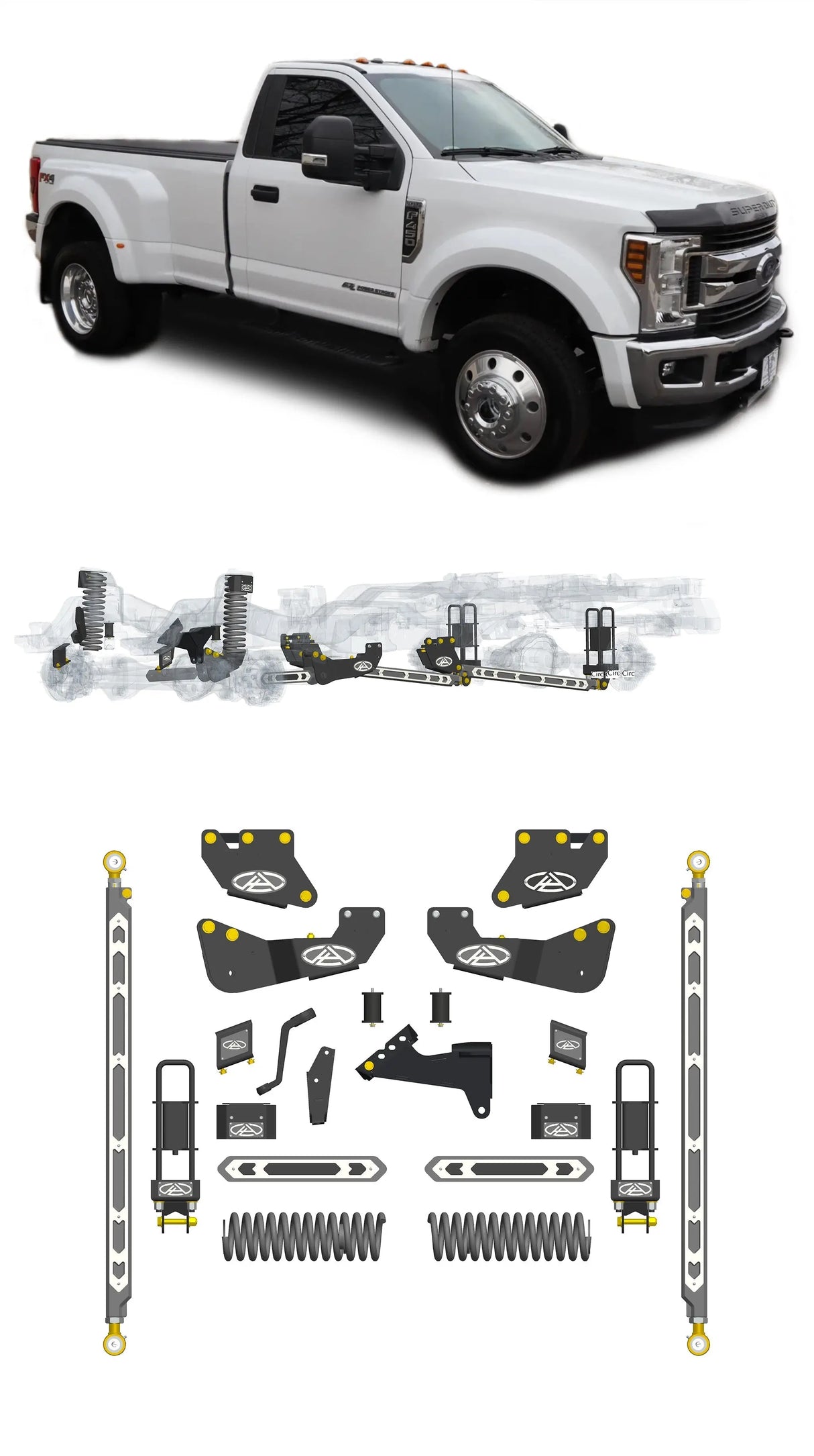 Any Level 4.5" Static Lift - Base System: F-450, Dual Rear Wheel (2017-2019) Any Level Lift